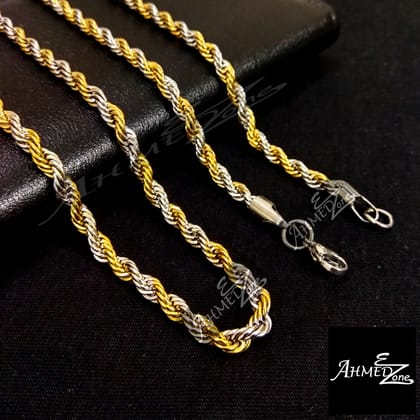 Rope Golden Silver Two Color Neck Chain