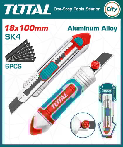 Aluminum Body Snap off Blade Knife With 6 Blades TOTAL TG5121806