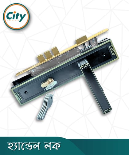 উচ্চ সুরক্ষা স্ট্যান্ডার্ড সাইজের হ্যান্ডেল লক প্রধান দরজার জন্য লক কালো রঙের দরজার লক Door Lock