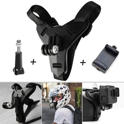 Helmet Chin Mount And Mobile Holder For Smartphone & Action Camera