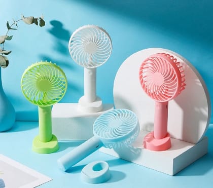 Portable mini rechargeable travel fan for indoor and outdoor use