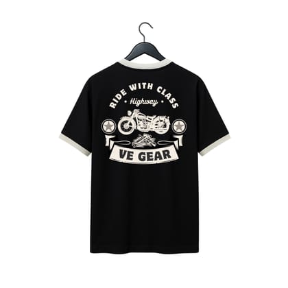 VE Gear “CLASSIC RIDER”  Black and white Oversized T-shirt