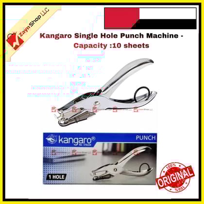 Kangaro Single Hole Punch Machine 1 pcs- punch Capacity 10 sheets