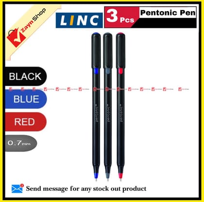 Linc Pentonic Ball Pen 3 colors 0.7mm 3 pcs