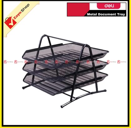 Deli 9181 Metal Document File Tray (3 Layer)
