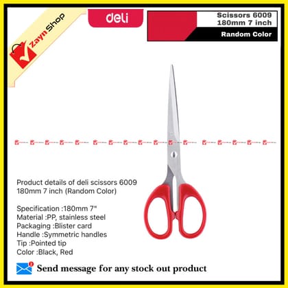 deli scissors 180mm 7 inch 6009 (Random Color)