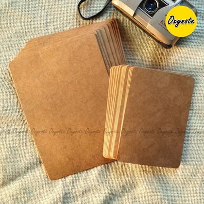 A5 & A6 Size Blank Kraft Card by OXYNOTE - Round Corner - 400GSM