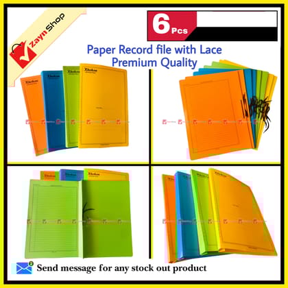 Paper Record file with Lace Premium Quality pack of 6 pcs