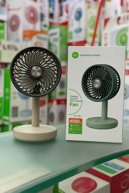 DP-7639 Rechargeable 4000mAh Battery Three Speed Modes Up-Down Adjustable Desk Fan
