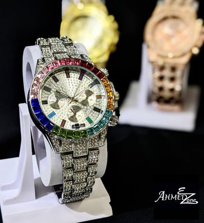 Colorful Crystal Stone Iced Watch