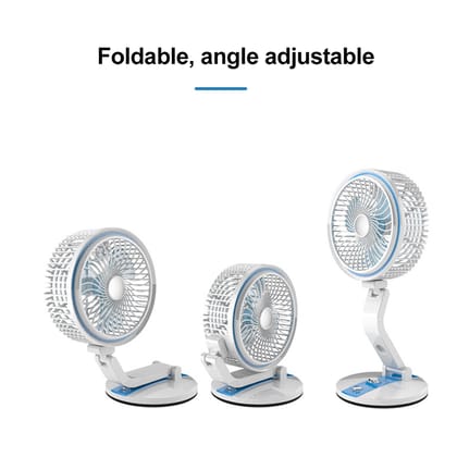 Rechargeable MHR Mini Folding Fan with LED Light & Power Bank