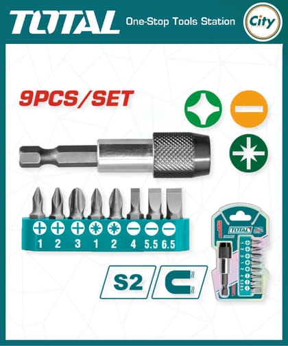 ৯ পিস স্ক্রু ড্রাইভার বিট সেট TOTAL TACSD3091