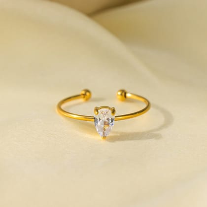 Waterdrop stone adjustable ring