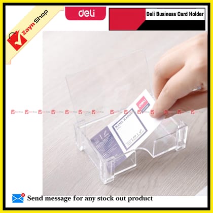 Deli Business visiting Card Holder /Card Box- Transparent 1 pcs