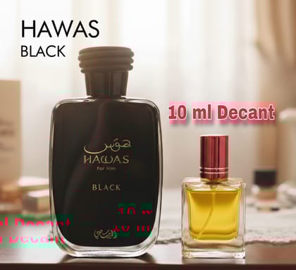 Rasasi Hawas Black EDP 10ml Decant for Men