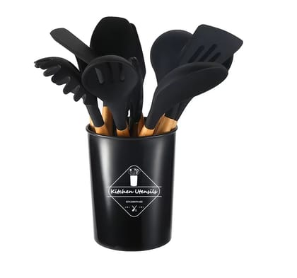 12 pieces of silicone kitchen cookware utensils