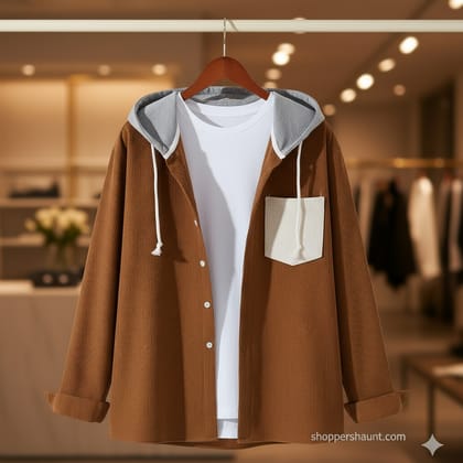 Corduroy Hooded shirt for winter (Unisex)