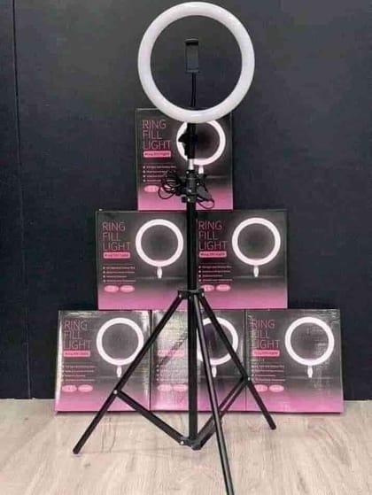 10 inch Ring Light Tripod Stand Studio SET for Youtuber-Facebook live Video Tiktok - ১০ ইঞ্চি রিং লাইট