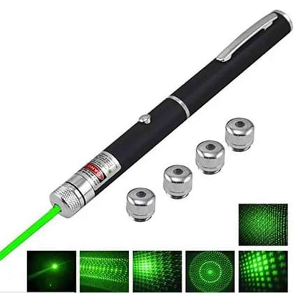 5 Head Green pointer Pen Light With 2 pcs Battery Free