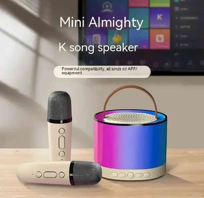 ✅🥰K52 Wireless Portable Speaker With Microphone K52 Karaoke Speaker with 1-2 Microphone RGB Portable Music Player Karaoke Machine Update ^ Version of K12 Karaoke Speaker মাইক্রোফোন বক্স ✅🥰