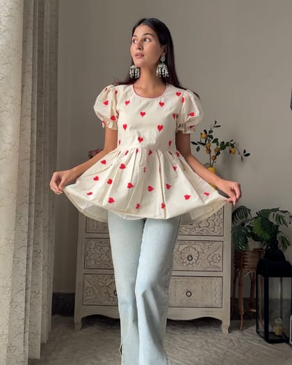 Heart Peplum Top
