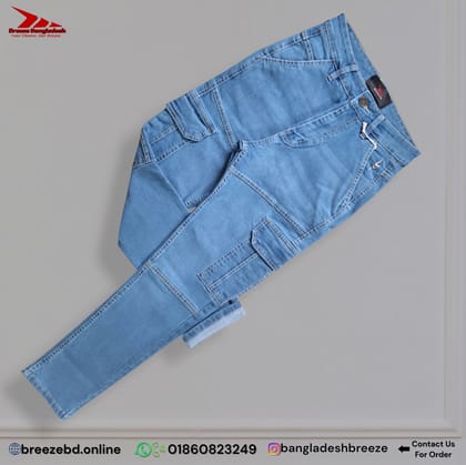Premium Jeans Cargo ( Light Blue)