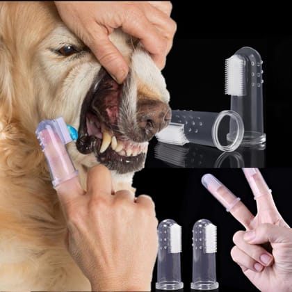 Silicone Pet Finger Toothbrush Pets Cleaning supplies Bad Breath Tartar Teeth toothbrush Care Tool Dog toys