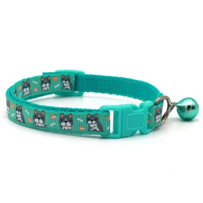 Catprint Neck Strap Soft For Small Dog Collars Cat Belt - Mint Colour