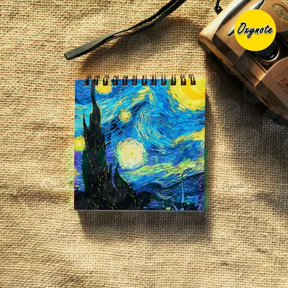 Starry Night Painting Square Sketchbook by OXYNOTE
