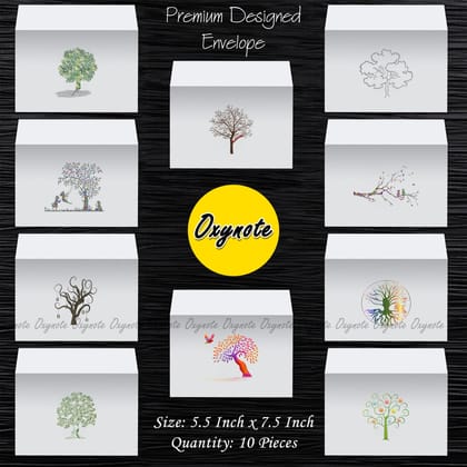 10 Pieces Premium Designed Envelope of 10 Different Designs by OXYNOTE