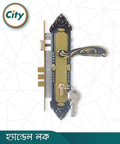 এবি ব্লাক রঙের ডোর লক উচ্চ সুরক্ষার স্ট্যান্ডার্ড সাইজের হ্যান্ডেল লক প্রধান দরজার লক Door Lock