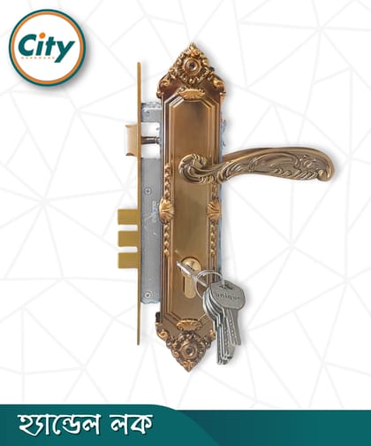 সি এফ রঙের ডোর লক উচ্চ সুরক্ষার স্ট্যান্ডার্ড সাইজের হ্যান্ডেল লক প্রধান দরজার লক Door Lock