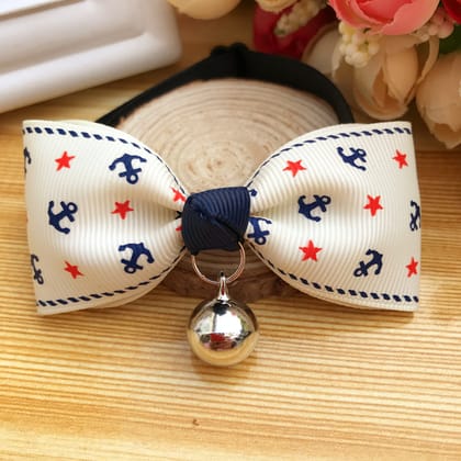 Luxury Bow Design Cat Collar Neck Bow Strap (cream colour)