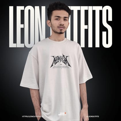 Men’s Oversized Drop Shoulder T-shirt in Off White.