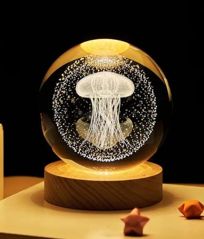3D Crystal Ball  Jellyfish 1 Color / 7 Color