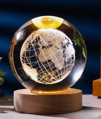 3D Crystal Ball  Globe 1 Color/ 7 Color