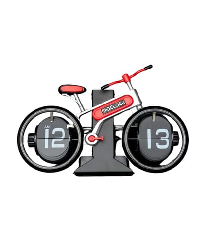 MidClock HY-F117 Unique Bicycle Vintage Flip Desk Clock