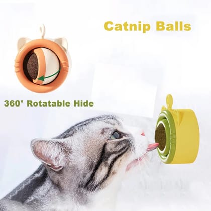 360 degree Rotating Pet Catnip Toy Bite-resistant Licking Kitten Mint Catnip Balls