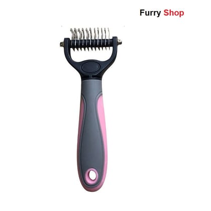 Pet Grooming Brush, 2 Sided Undercoat Rake for Dogs & Cats,Safe Dematting Comb & Deshedding Tool for Matted Hair/Tangles