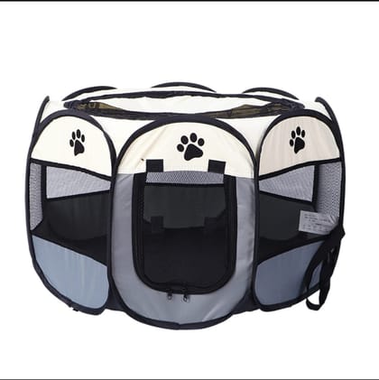 (Medium Size) Portable Folding Pet tent Dog House Cage Dog Cat Tent Playpen Puppy Kennel Easy Operation Octagon Fence Easy House for cat and dog