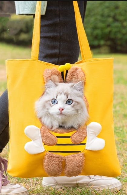 Cat Carrier Bag Canvas Pet Shoulder Bag for Puppy Small Dogs and Cats Hiking