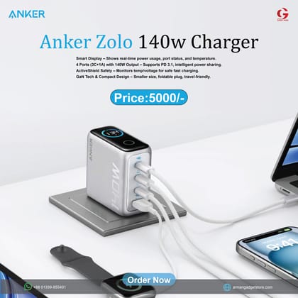 Anker Zolo 140W 4-Port GaN USB-C Charger