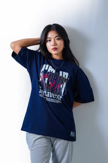 METAVERSE NAVY BLUE LONG SLEEVE TEES