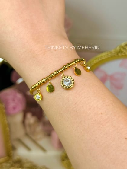 Zirconium charm bracelet Premium version