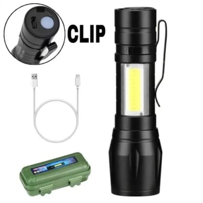 Recharge-able Flashhlight Torch LED USB Portable Torches 3 Modes Mini Camping Lighting - Torch Light