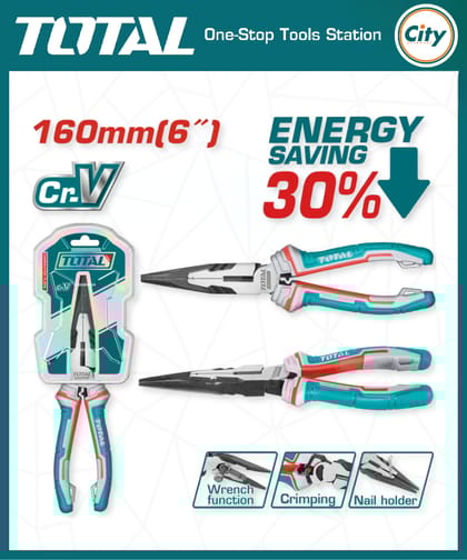 ৬ ইঞ্চি হাই লিভারেজ লম্বা নোজ প্লায়ার TOTAL THT220606S