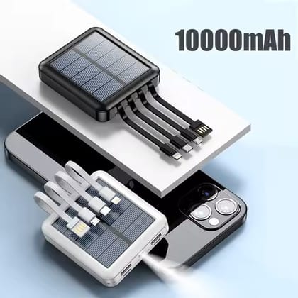 Stylish Mini Portable Solar Power Bank- 10000mAh