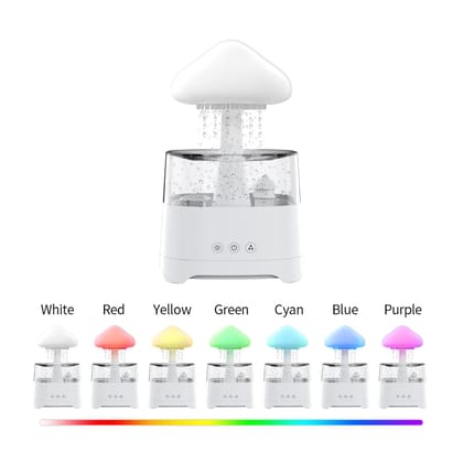 5 IN 1 Bluetooth Speaker Rain Cloud Humidifier, switchable 7 colors, 450ml capacity super quiet, intelligent anti-dry function
