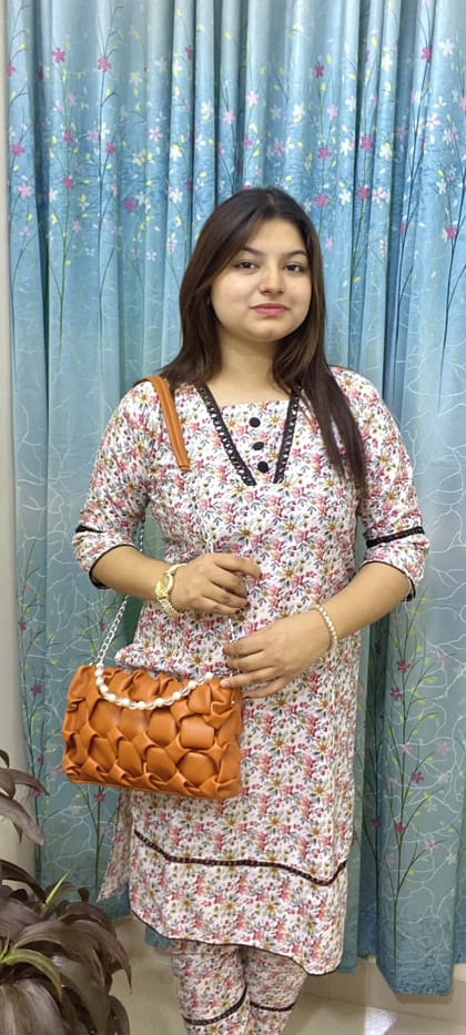 Fashionable Bag, Stylish Ston Watch & 2 Piece Fashionable Kurti Complete Set