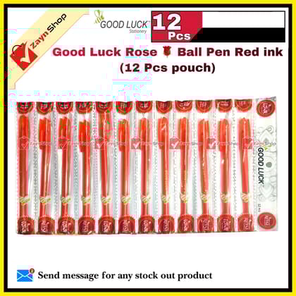 Good Luck DF Ball Pen Red ink 0.6mm (12 Pcs pouch)